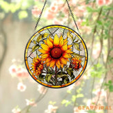 Sunflowers Window Stained Glass Suncatcher Sunflowers Suncatcher Flower Garden Gift Birthday Gift Window Hanging